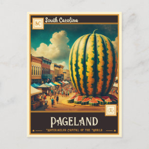 Carte Postale Pageland, Caroline du Sud VINTAGE