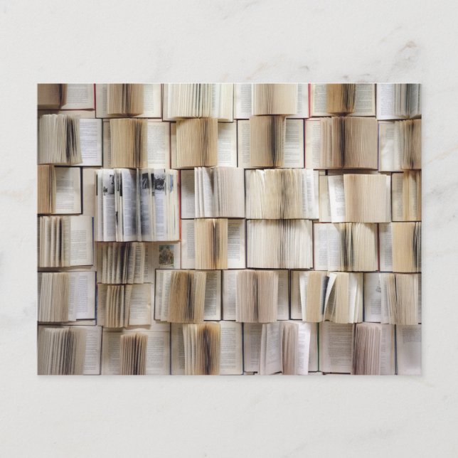 Carte Postale Pages de livres vintages ouverts (Devant)