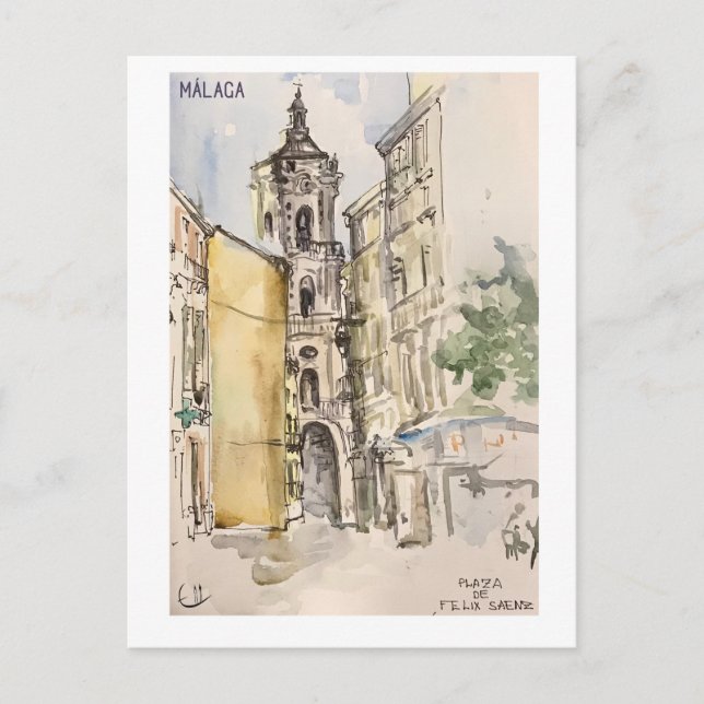 Carte Postale Pages Skethchbook. Málaga (Devant)