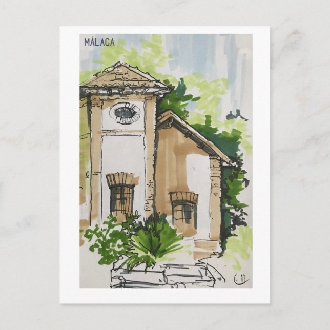 Carte Postale Pages Skethchbook. Malaga. Marques (Devant)