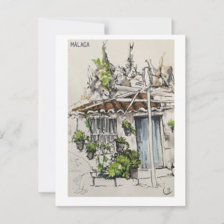 Carte Postale Pages Skethchbook. Málaga. Marques