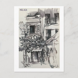 Carte Postale Pages Skethchbook. Malaga. Marques