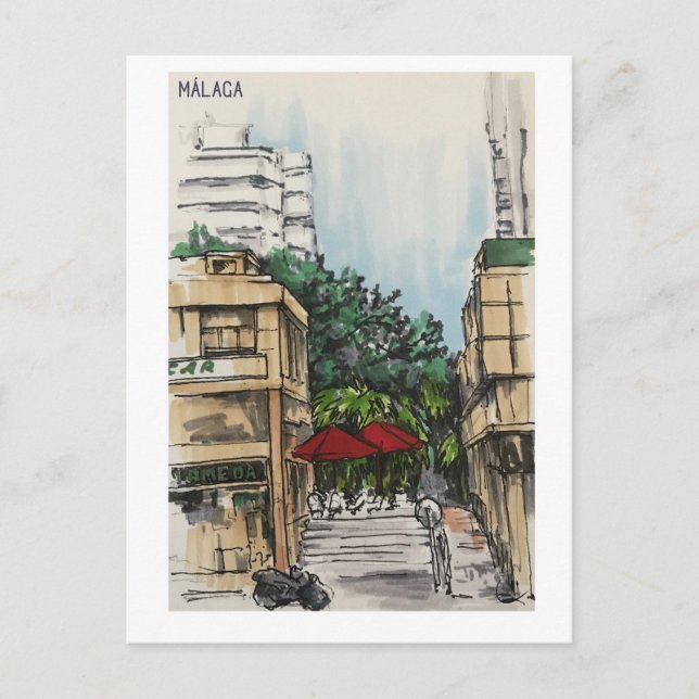 Carte Postale Pages Skethchbook. Malaga. Marques (Devant)