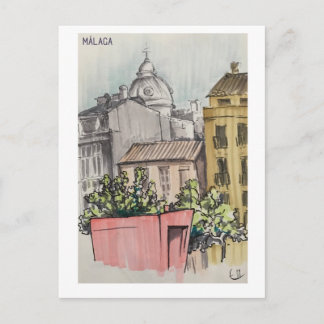 Carte Postale Pages Skethchbook. Malaga. Marques