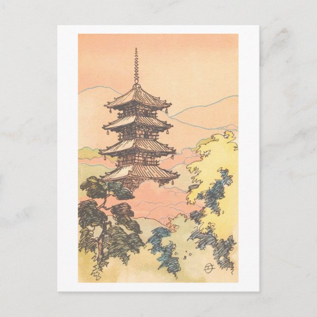 Carte Postale Pagode ancienne, Nara, Japon (Devant)