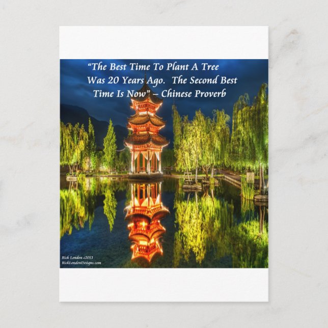 Carte Postale Pagode Chinoise Et Proverbe Naturel (Devant)