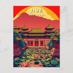 Carte Postale Pagode de Hue Voyage Rétro Vietnam