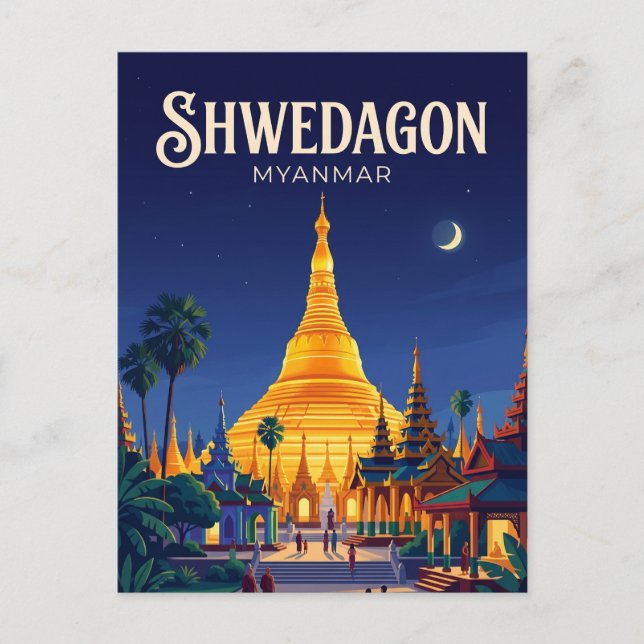 Carte Postale Pagode Shwedagon Myanmar (Devant)