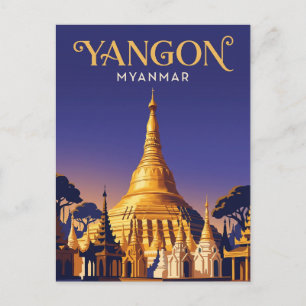 Carte Postale Pagode Shwedagon Myanmar
