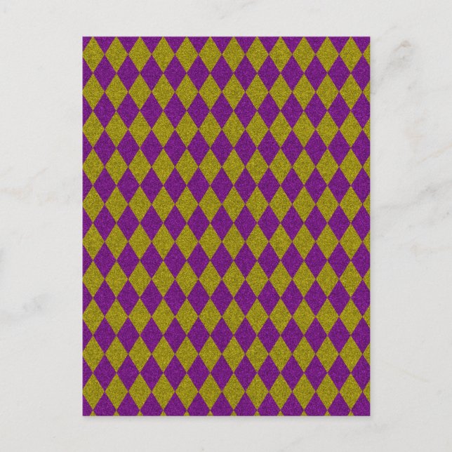 Carte Postale Pailleté diamant pourpre et or (Devant)