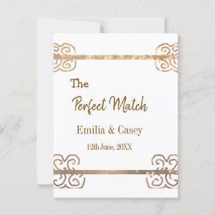 Carte Postale Pailletter vintage doré le couple parfait correspo