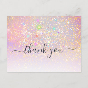 Carte Postale Paillettes holographiques Glamour Élégant Étincell