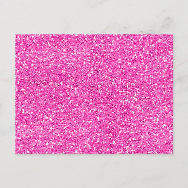 Carte Postale Paillettes Rose Chaud (Devant)