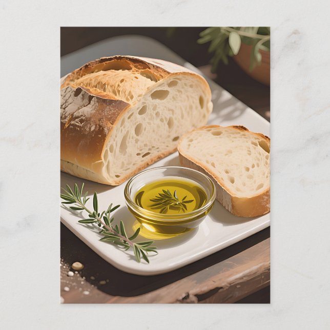 Carte Postale Pain de campagne au levain Huile d'olive (Devant)