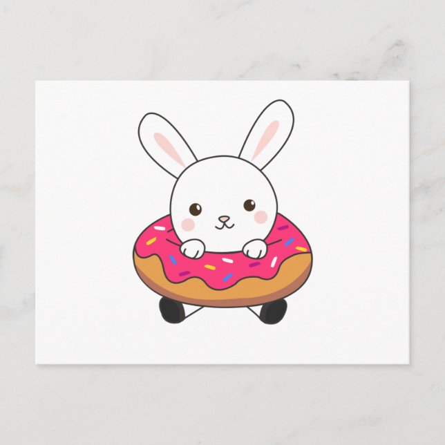 Carte Postale Pain de lapin mignon de lapin beignets de beignets (Devant)