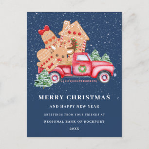 Carte Postale Pain d'épice de Camion Rouge Cookie de Noël d'entr