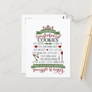 Carte Postale pain d'épices de Noël maison biscuits cuisine Pos