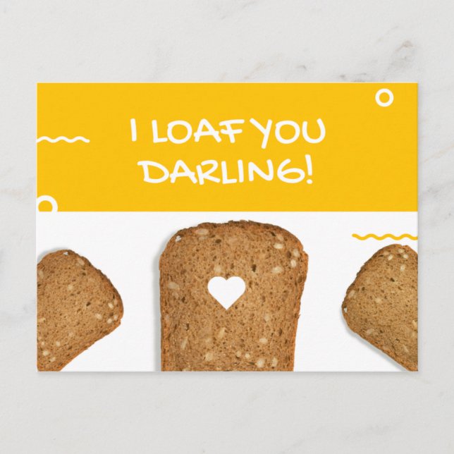 Carte Postale Pain grillé jaune amusant fromage (Devant)
