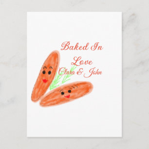 Carte Postale pain orange couple emoji cuit dans l'amour ajouter