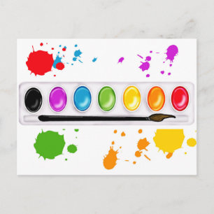 Carte Postale paint box witsplatters