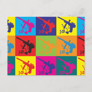 Carte Postale Paintball Pop Art