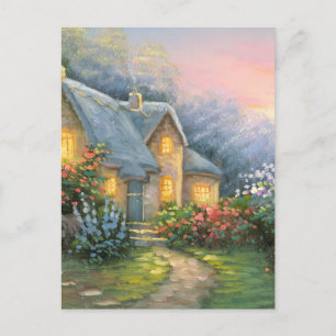 Carte Postale Painting Of A Rustic Fantasy Cottage