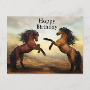 Carte Postale paire de chevaux sauvages   