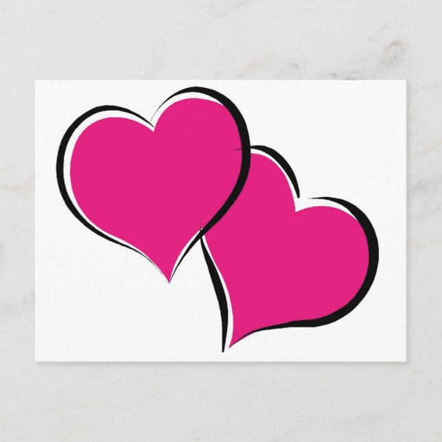 Carte Postale paire de coeurs (Devant)