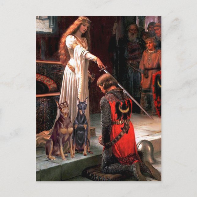 Carte Postale Paire de dobermans - L'Accolade (Devant)