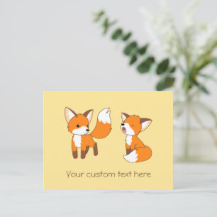 Carte Postale Paire de mignons petits renards