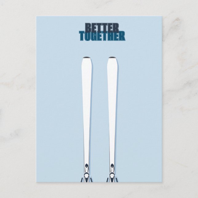 Carte Postale Paire de skis Better Together (Devant)