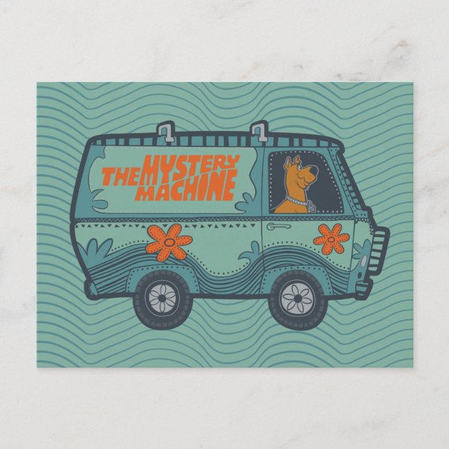 Carte Postale Paisely Scooby-Doo conduisant Mystery Machine (Devant)