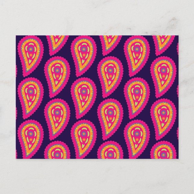 Carte Postale Paisley coloré (Devant)