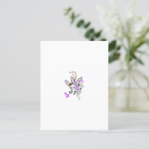 Carte Postale Paisley Floral Motif - Boho Blanc Violet Orange