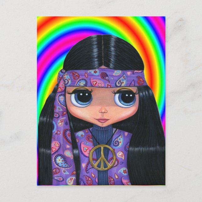 Carte postale Paisley Hippie Doll (Devant)