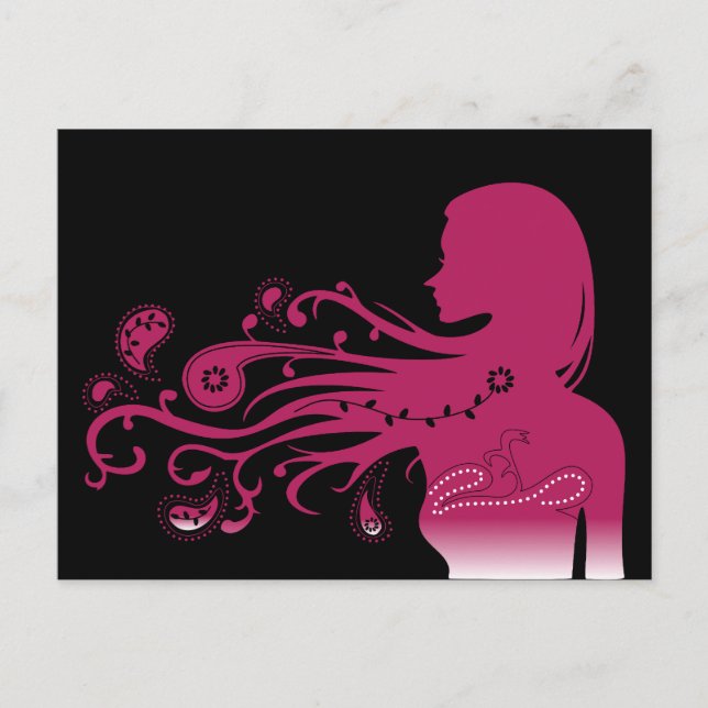 Carte Postale paisley rose (Devant)