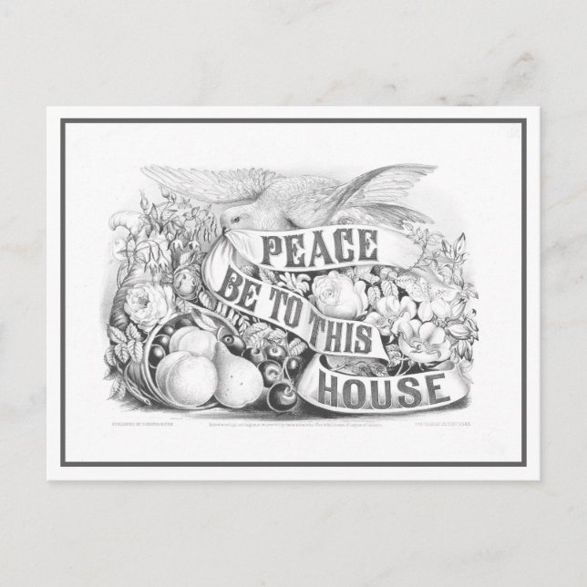 Carte Postale Paix à cette maison Currier & Ives Lithographe (Devant)