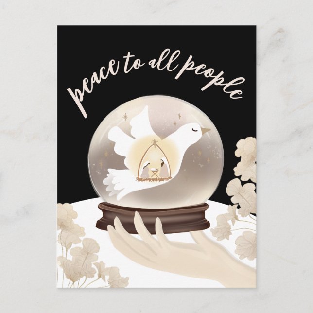 Carte Postale Paix à tous les gens Nativité chrétienne Vacances (Devant)