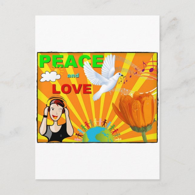 Carte Postale Paix & Amour (Devant)