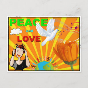 Carte Postale Paix & Amour