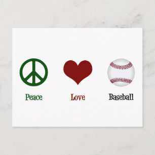 Carte Postale Paix Amour Baseball
