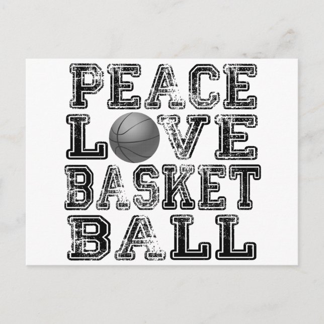 Carte Postale Paix, Amour, Basket-ball (Devant)