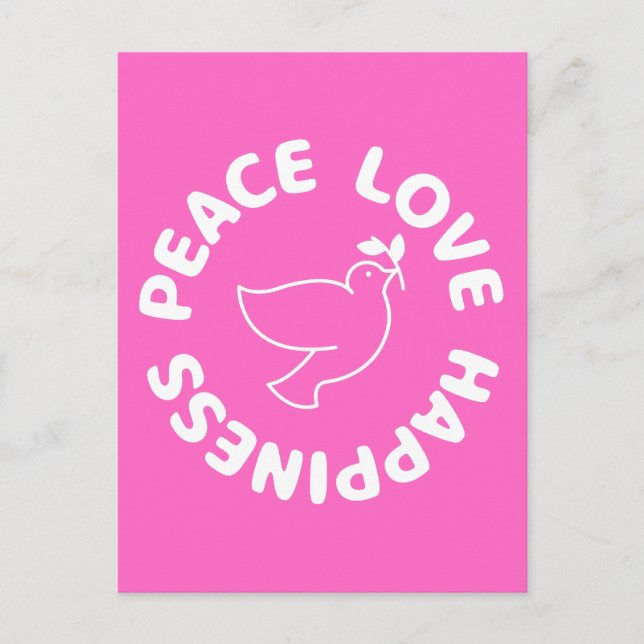 CARTE POSTALE PAIX AMOUR BONHEUR (Devant)