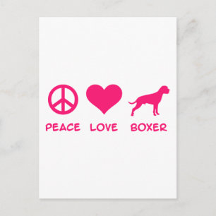 Carte Postale Paix, Amour, Boxe