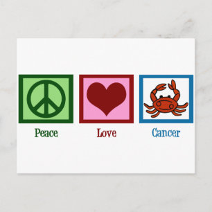Carte Postale Paix Amour Cancer Signe Astrologique Anniversaire