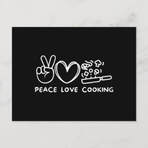 Carte Postale Paix, Amour Cuisine Rétro Cuisine Amateur Chef Nou