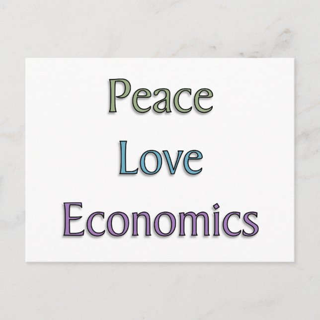 Carte Postale Paix, amour, économie (Devant)