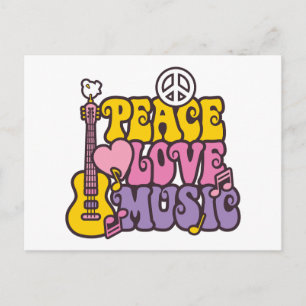 Carte postale Paix, Amour et Musique