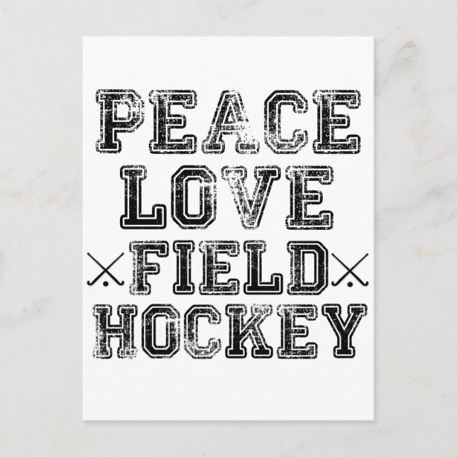 Carte Postale Paix, Amour, Hockey sur gazon (Devant)