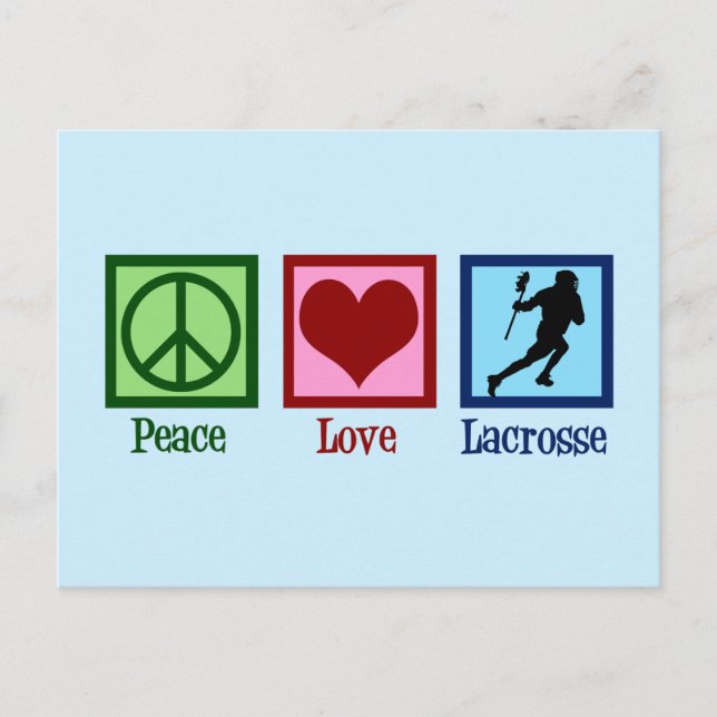 Carte Postale Paix Amour Lacrosse (Devant)
